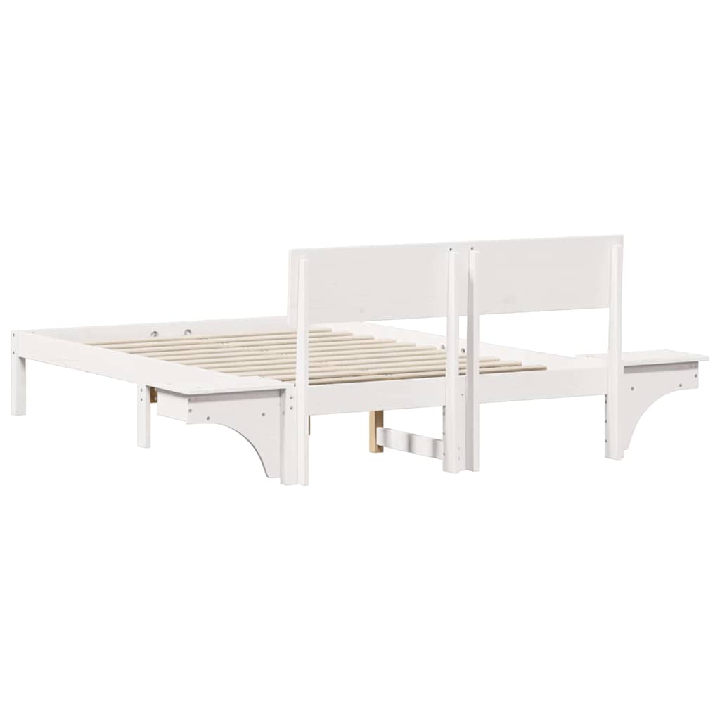 vidaXL Σκελετός Κρεβατιού Λευκό 140 x 200 cm Στερεά ξυλεία πεύκου