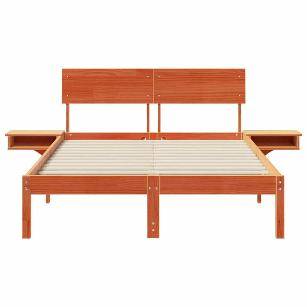 vidaXL Σκελετός Κρεβατιού με κεφαλάρι Κερωτό καφέ 140 x 200 cm