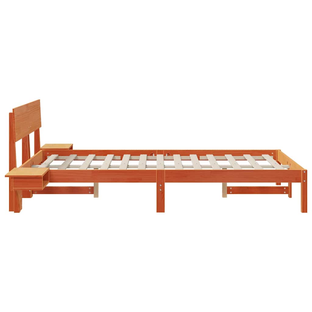 vidaXL Σκελετός Κρεβατιού με κεφαλάρι Κερωτό καφέ 140 x 200 cm