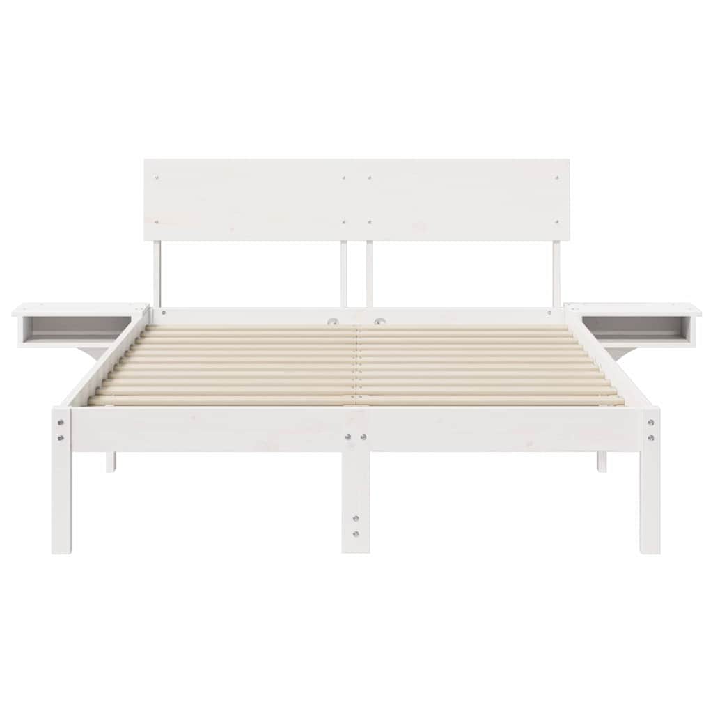 vidaXL Σκελετός Κρεβατιού Λευκό 140 x 190 cm Στερεά ξυλεία πεύκου