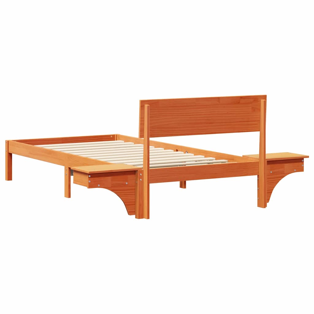 vidaXL Σκελετός Κρεβατιού Κερωτό καφέ 90 x 190 cm Στερεά ξυλεία πεύκου