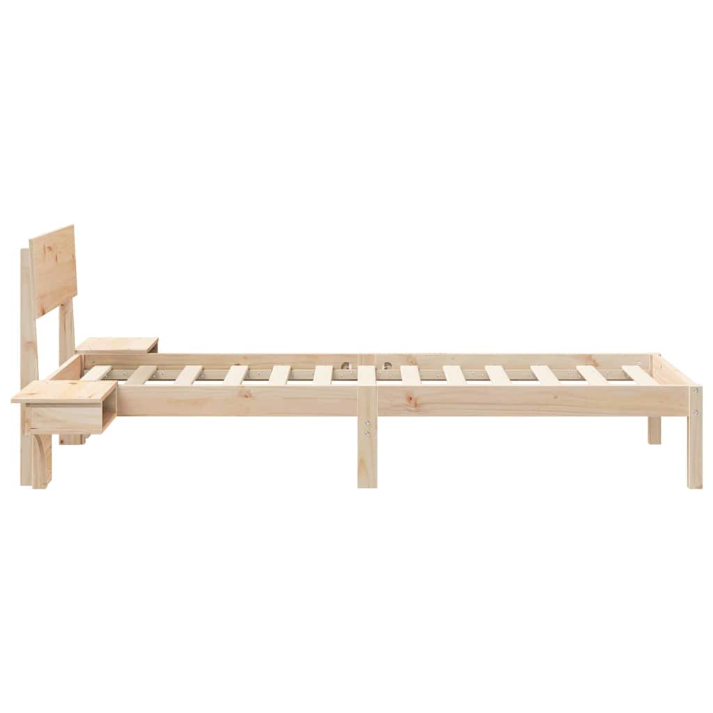 vidaXL Σκελετός Κρεβατιού Καφέ 75 x 190 cm Στερεά ξυλεία πεύκου