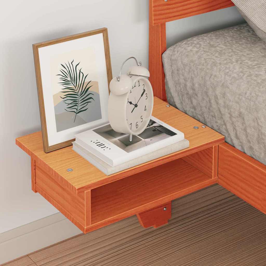 vidaXL Σκελετός Κρεβατιού Κερωτό καφέ 75 x 190 cm Στερεά ξυλεία πεύκου