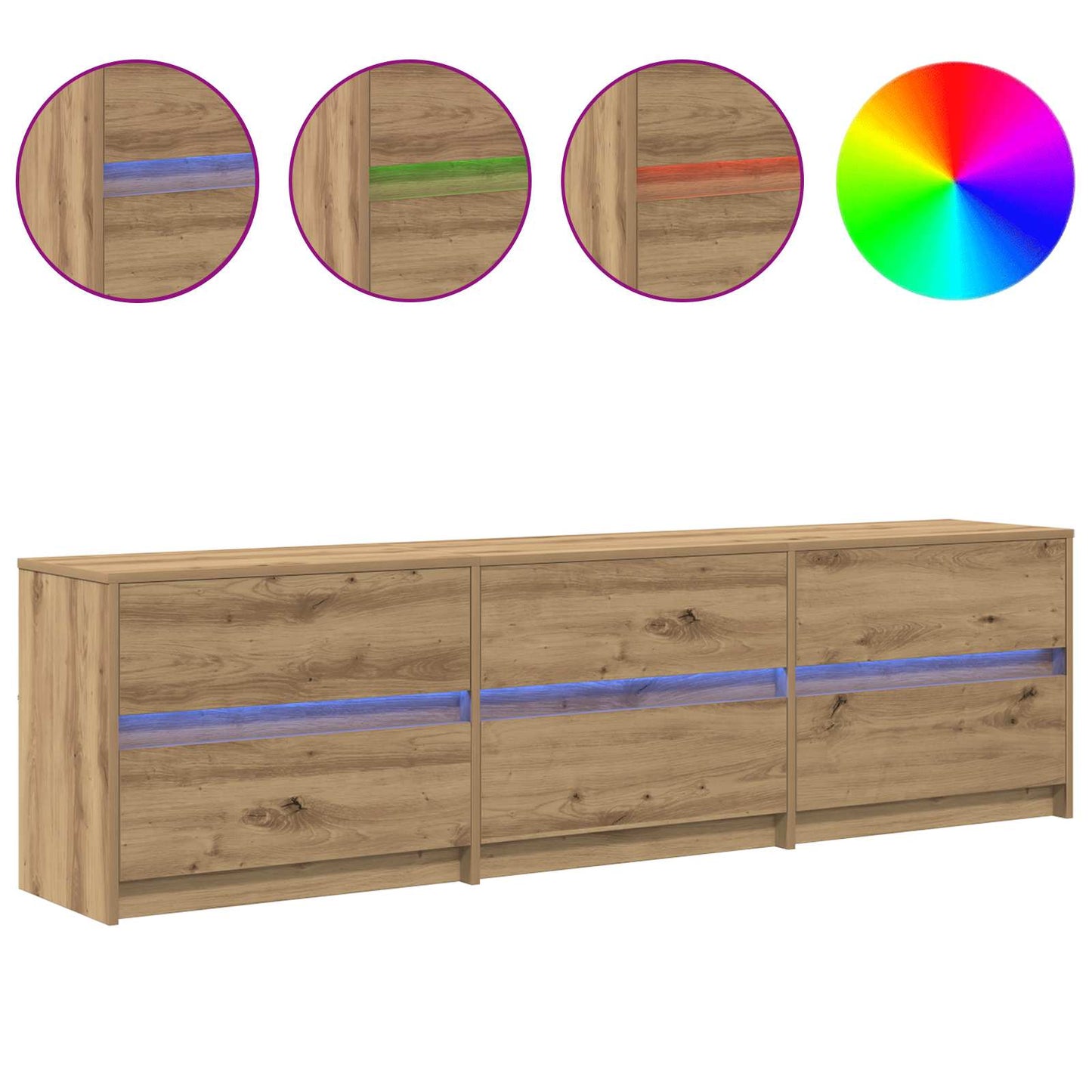 vidaXL Μονάδες TV Επιτοίχιο 2 pcs Artisan Oak 180 x 34 x 50 εκ