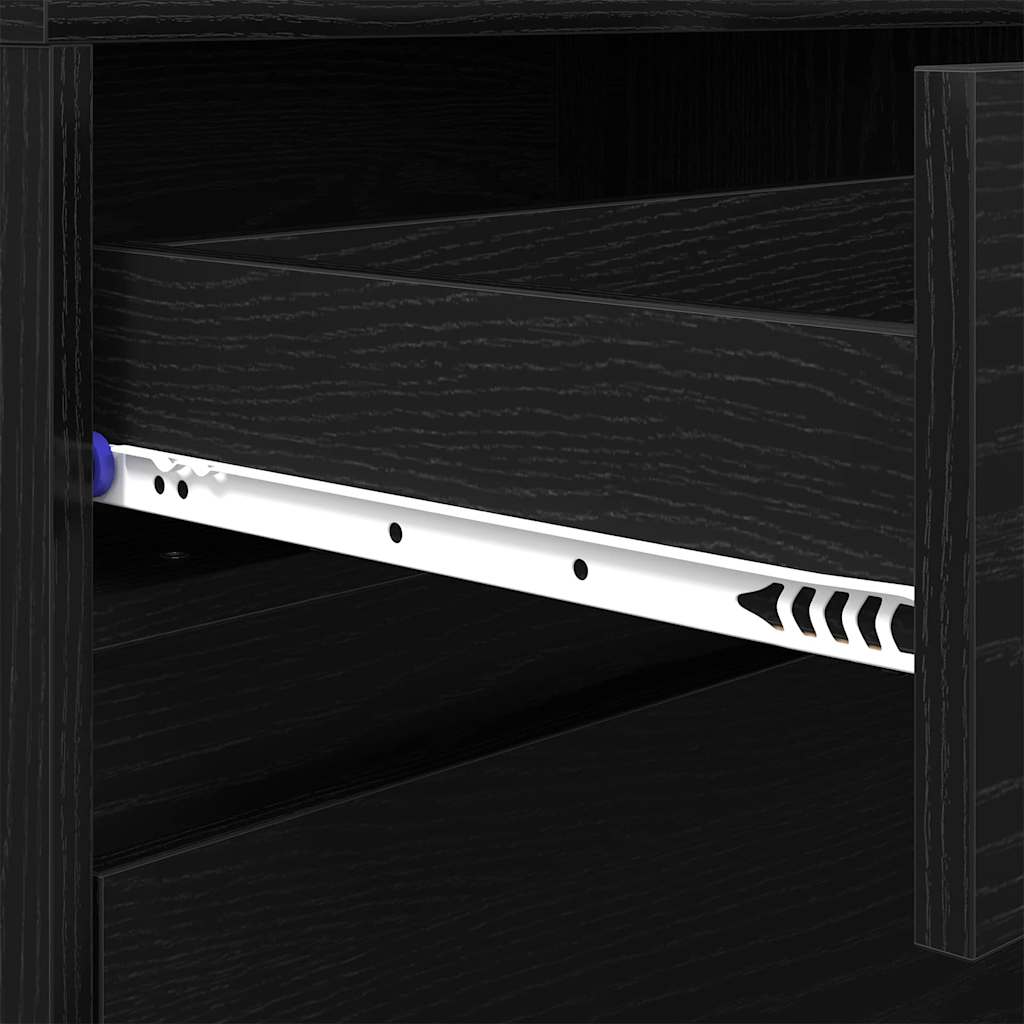 vidaXL Ντουλάπι TV Μαύρο 182 x 34 x 50 εκ. Επεξεργασμένο ξύλο