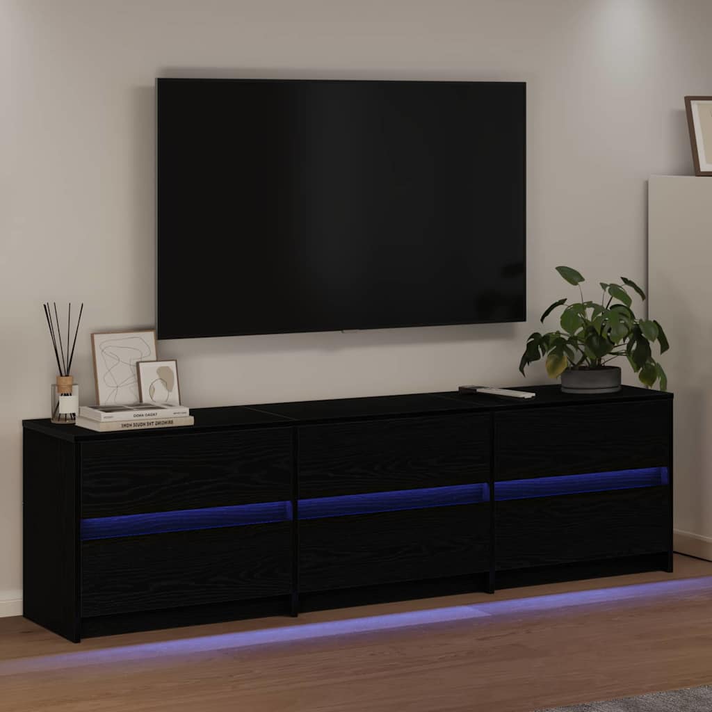vidaXL Ντουλάπι TV Μαύρο 182 x 34 x 50 εκ. Επεξεργασμένο ξύλο
