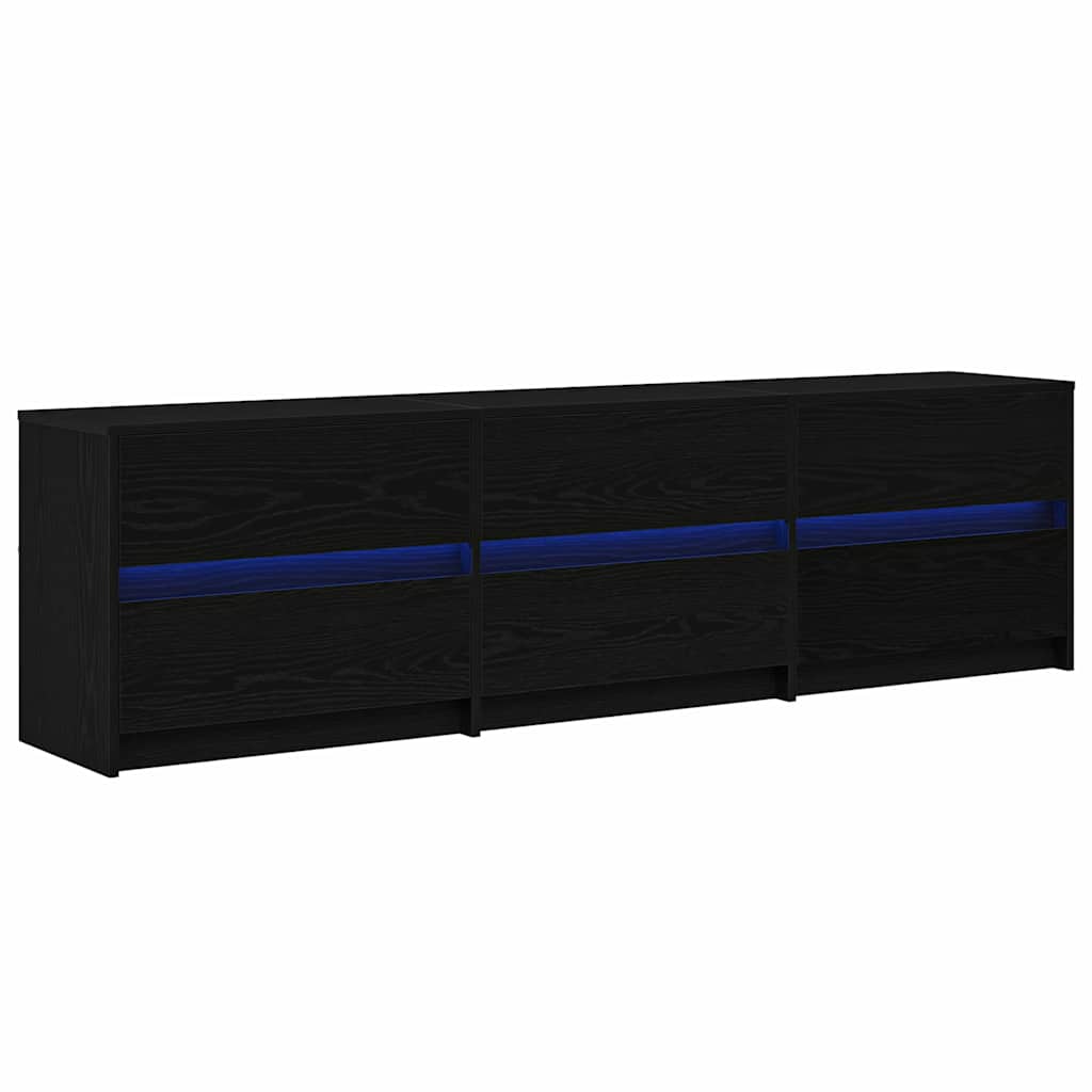 vidaXL Ντουλάπι TV Μαύρο 182 x 34 x 50 εκ. Επεξεργασμένο ξύλο