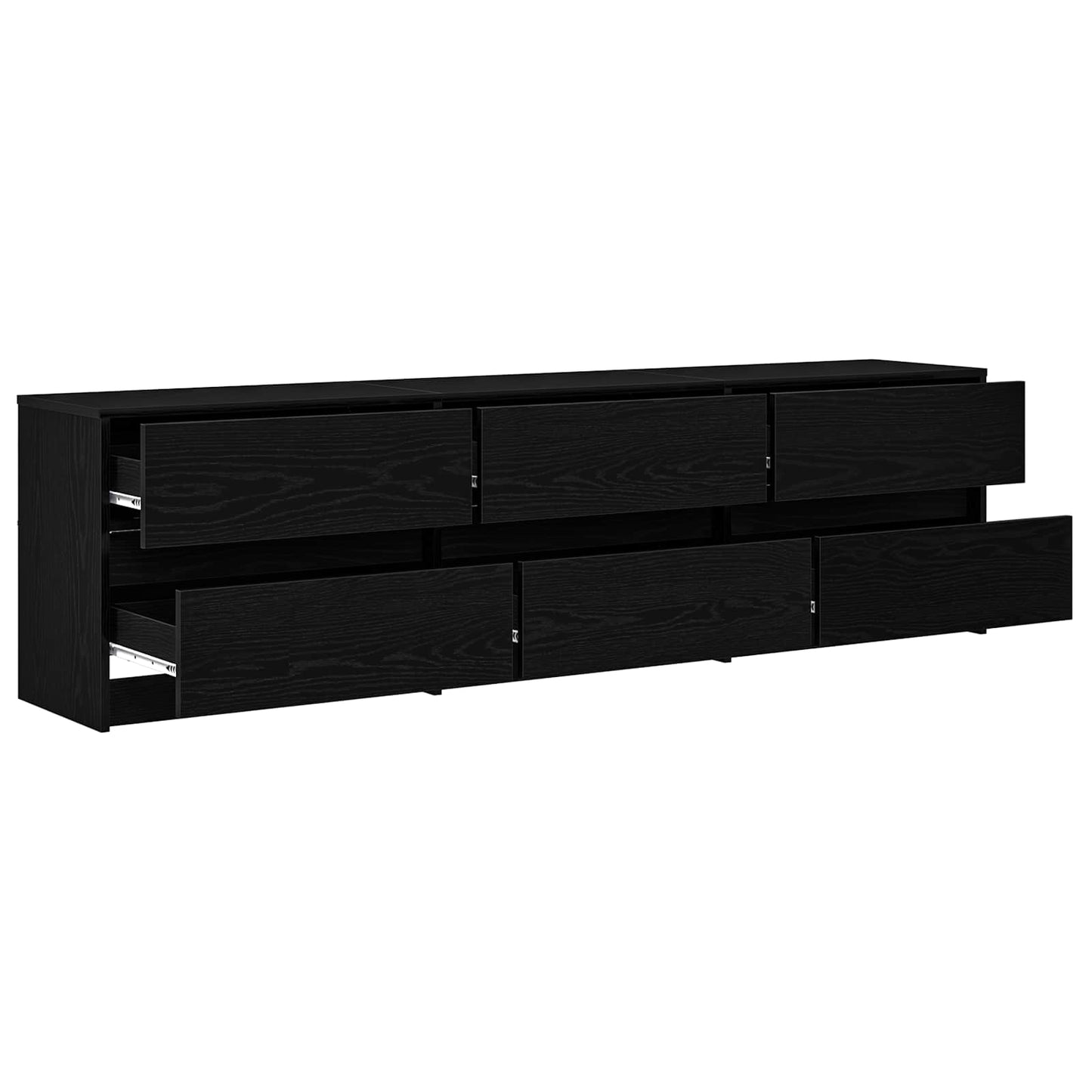 vidaXL Μονάδες TV 180 x 34 x 50 εκ Μαύρη Οξυά Επεξεργασμένο Ξύλο