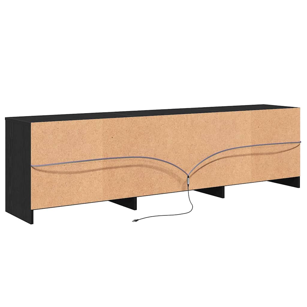 vidaXL Ντουλάπι TV Μαύρο 182 x 34 x 50 εκ. Επεξεργασμένο ξύλο