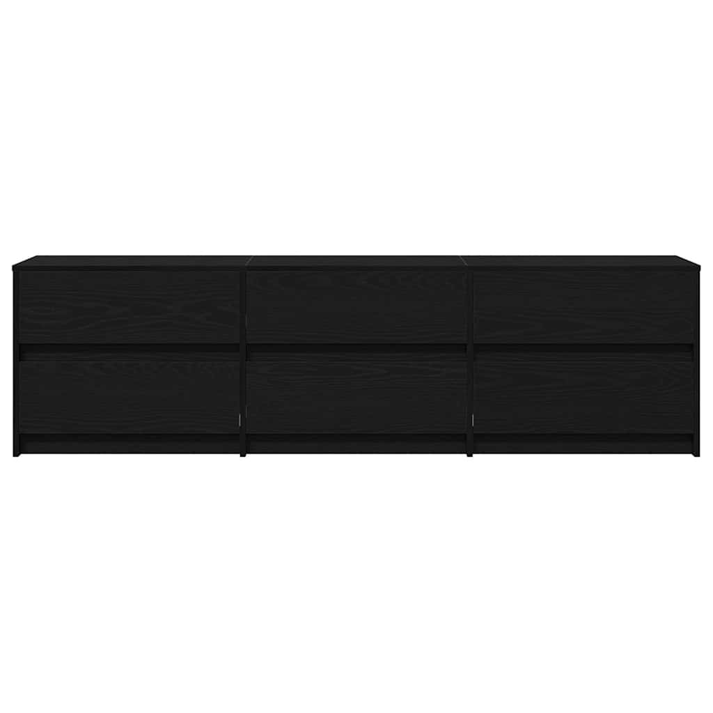 vidaXL Ντουλάπι TV Μαύρο 182 x 34 x 50 εκ. Επεξεργασμένο ξύλο