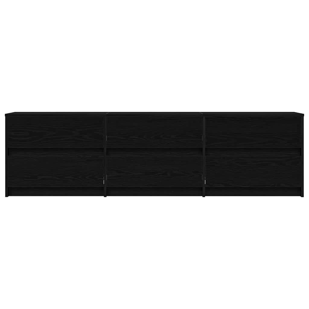 vidaXL Ντουλάπι TV Μαύρο 182 x 34 x 50 εκ. Επεξεργασμένο ξύλο