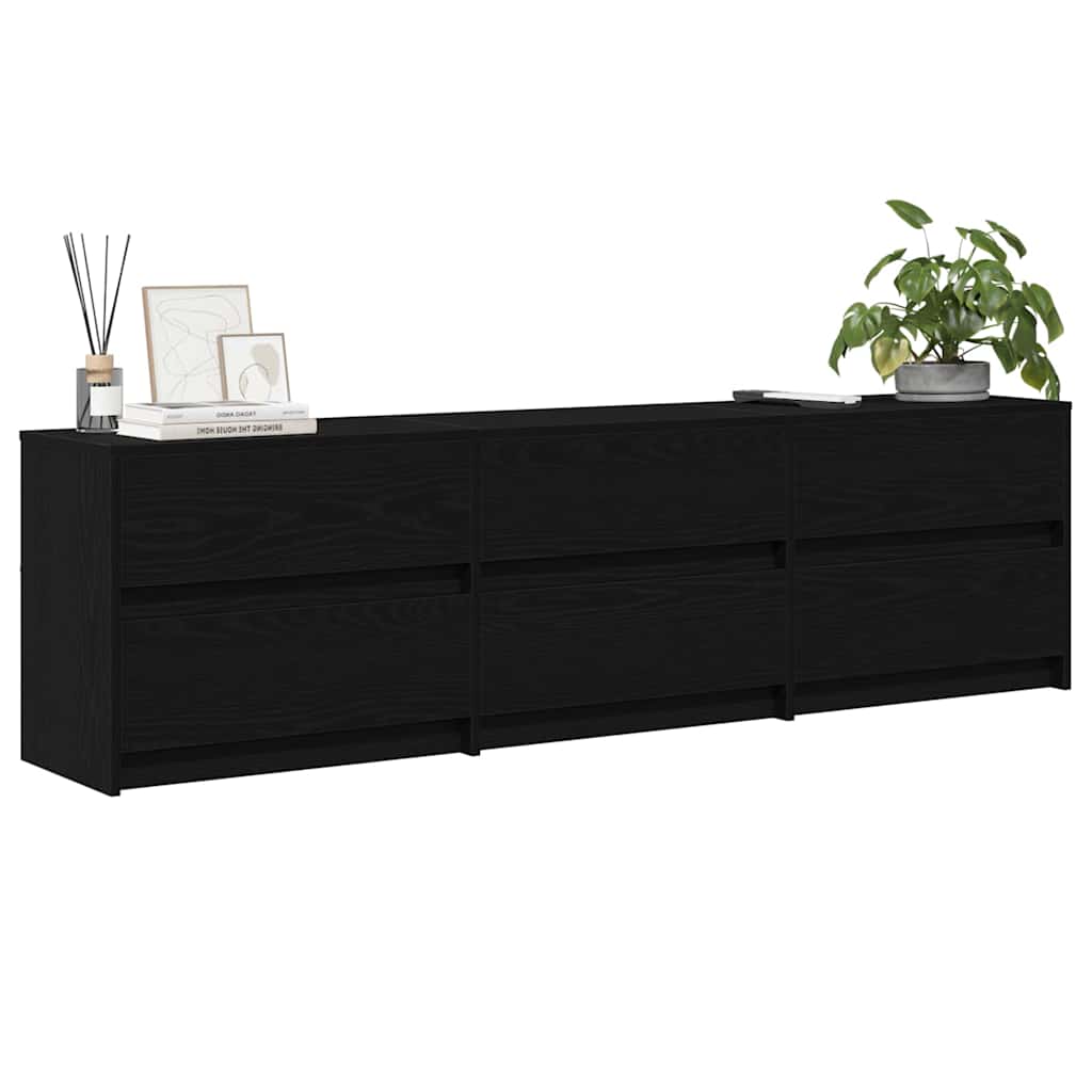 vidaXL Ντουλάπι TV Μαύρο 182 x 34 x 50 εκ. Επεξεργασμένο ξύλο