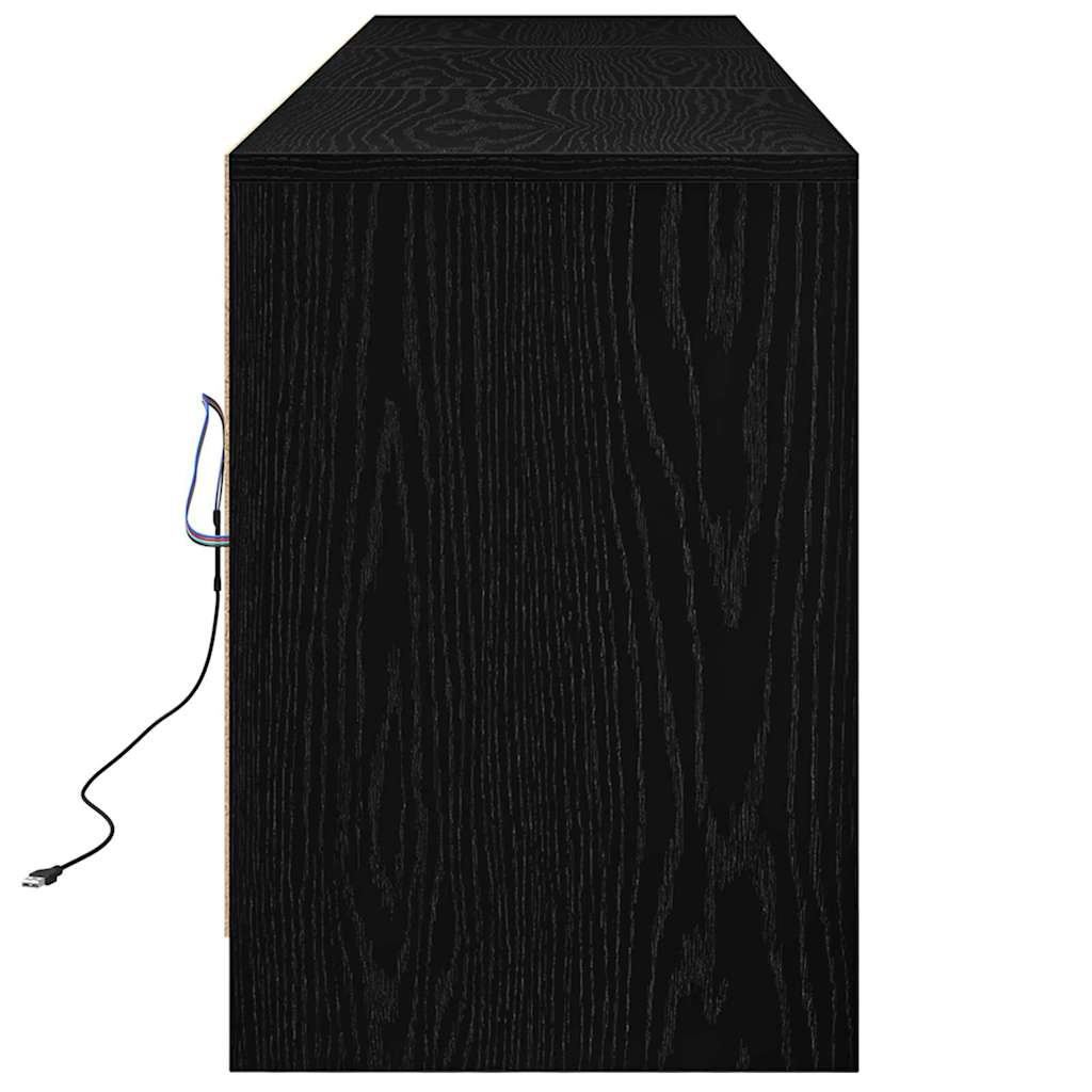 vidaXL Ντουλάπι TV Μαύρο 182 x 34 x 50 εκ. Επεξεργασμένο ξύλο