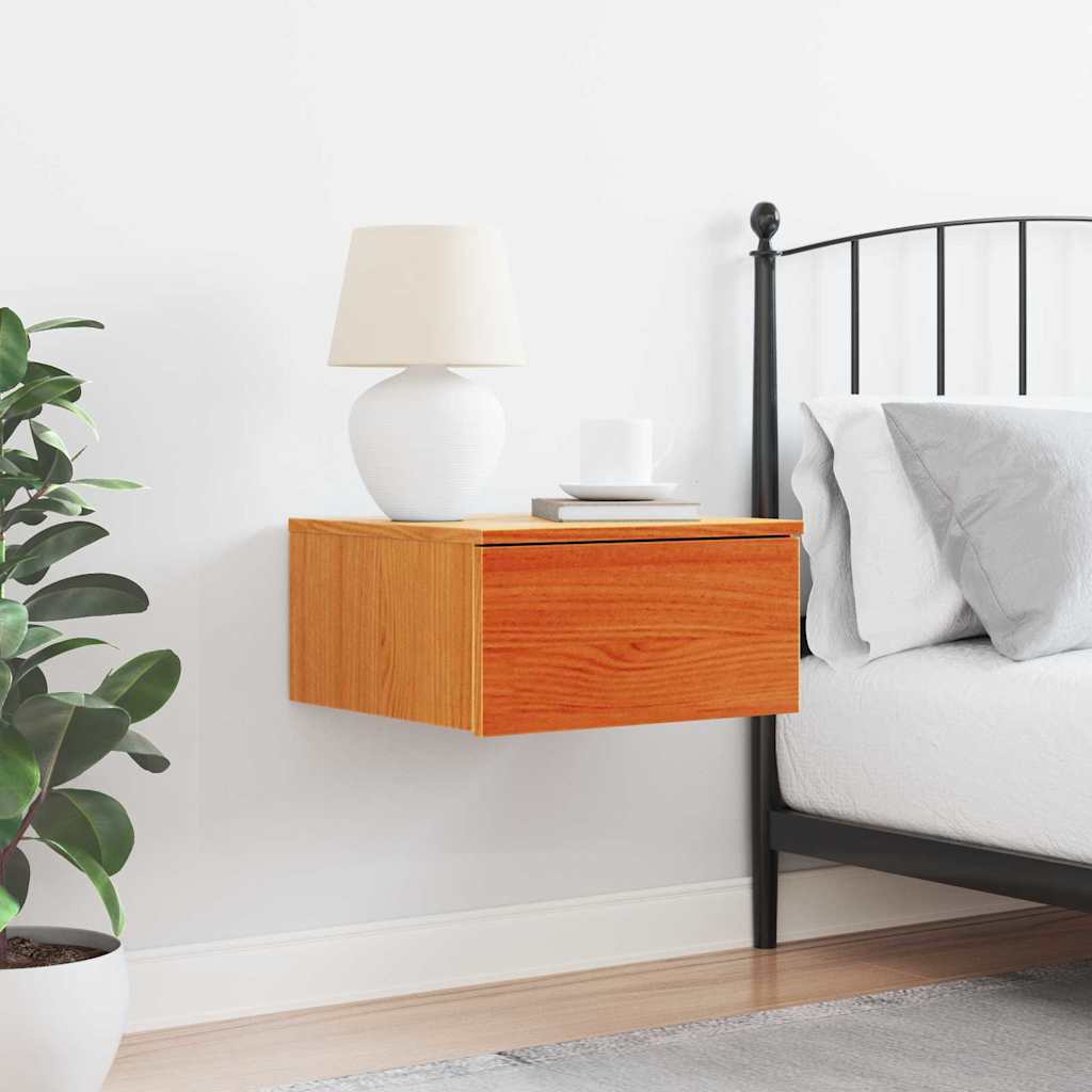 vidaXL Κομοδίνο Κερωτό καφέ 37 x 35 x 18,5 εκ Μασίφ ξύλο πεύκου