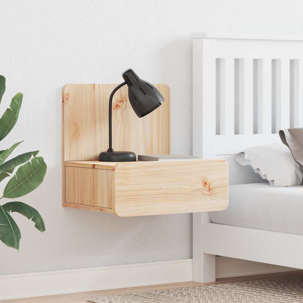 vidaXL Κομοδίνο με συρτάρι Καφέ 44 x 32,5 x 40 εκ. Μασίφ ξύλο πεύκου