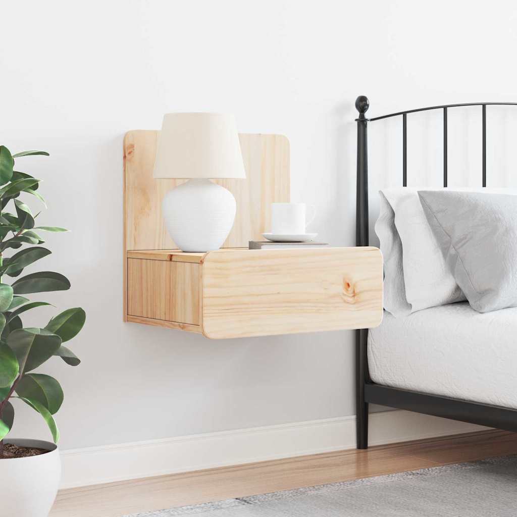 vidaXL Κομοδίνο με συρτάρι Καφέ 44 x 32,5 x 40 εκ. Μασίφ ξύλο πεύκου