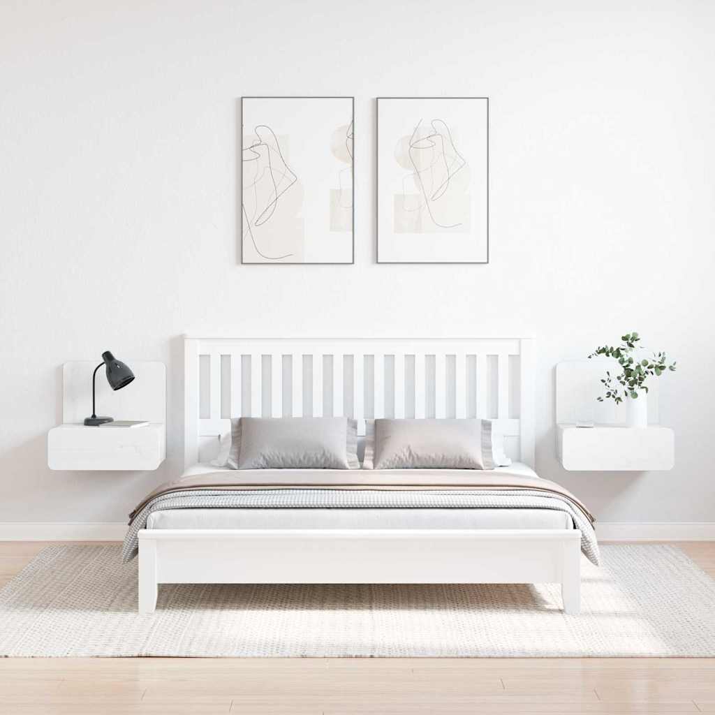 vidaXL Κομοδίνο 2 pcs Λευκό 44 x 32,5 x 40 εκ. Μασίφ ξύλο πεύκου