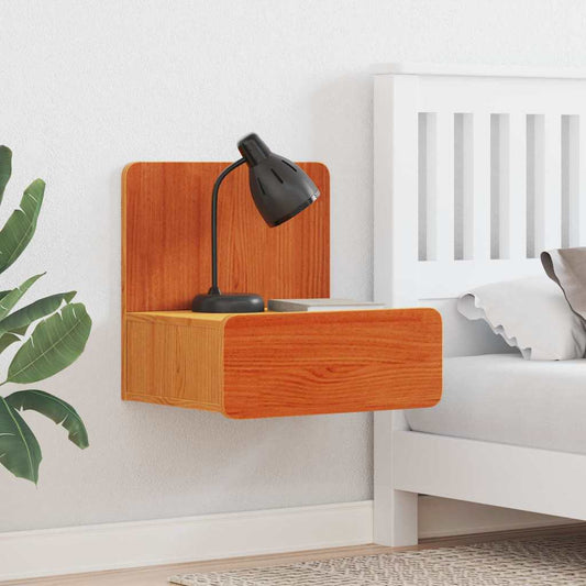 vidaXL Κομοδίνο 2 pcs Κερωτό καφέ 44 x 32,5 x 40 εκ. Μασίφ ξύλο πεύκου