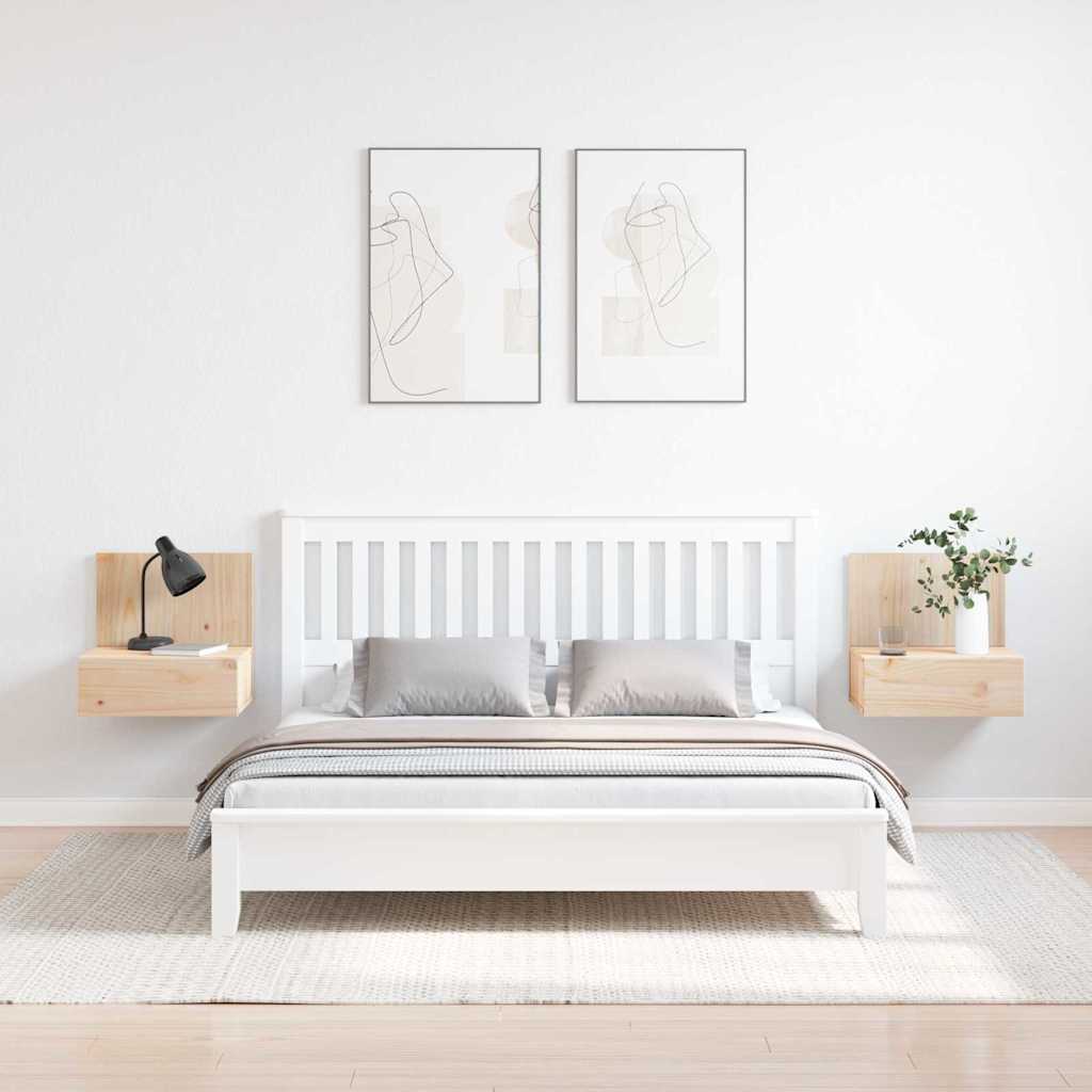 vidaXL Κομοδίνο 2 pcs Καφέ 42 x 32,5 x 40 εκ Μασίφ ξύλο πεύκου