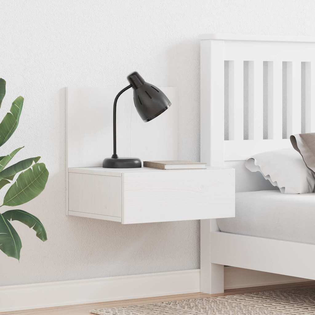 vidaXL Κομοδίνο 2 pcs Λευκό 42 x 32,5 x 40 εκ Μασίφ ξύλο πεύκου