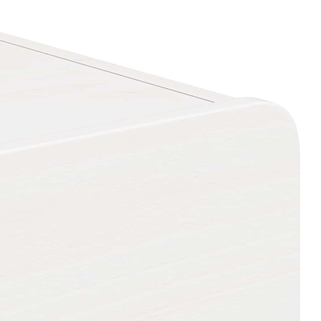 vidaXL Κομοδίνο με συρτάρι Λευκό 39 x 34 x 16,5 εκ. Μασίφ ξύλο πεύκου