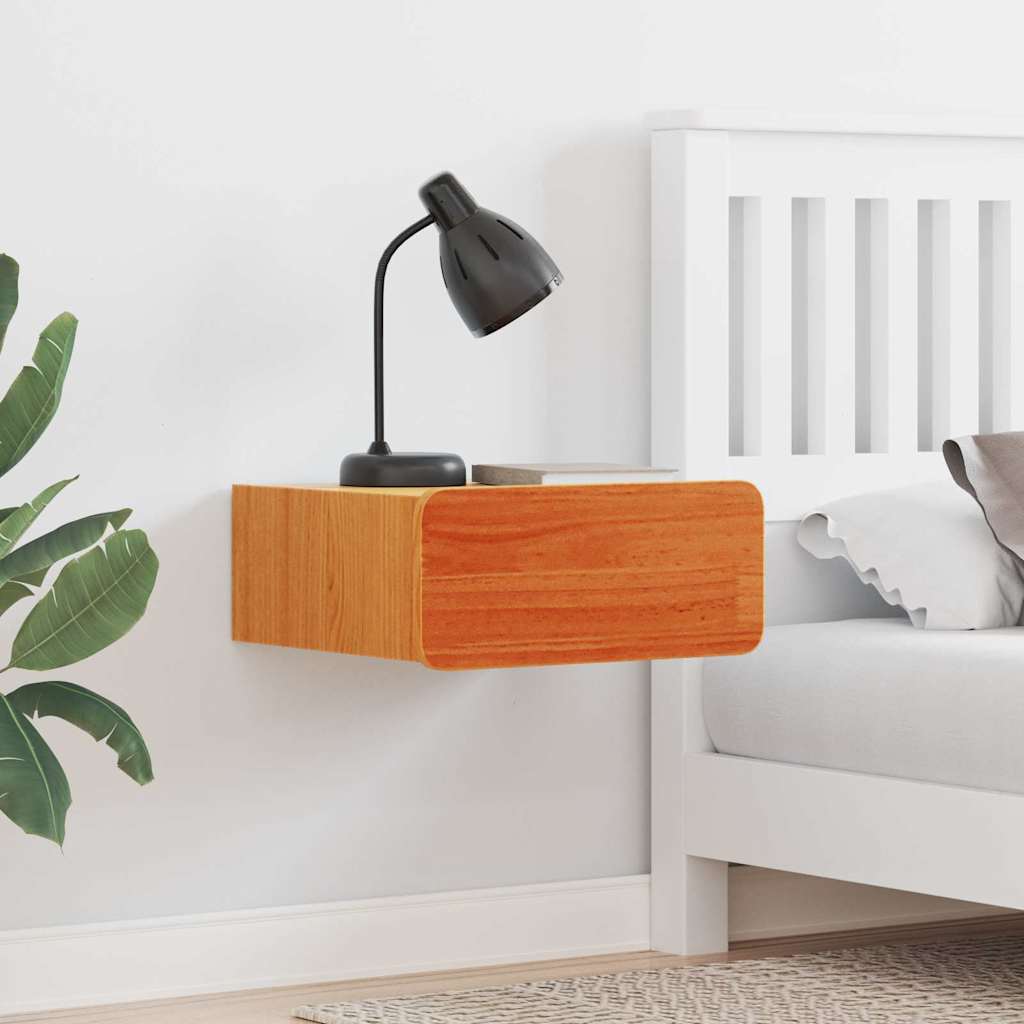 vidaXL Κομοδίνο Κερωτό καφέ 39 x 34 x 16,5 εκ. Μασίφ ξύλο πεύκου