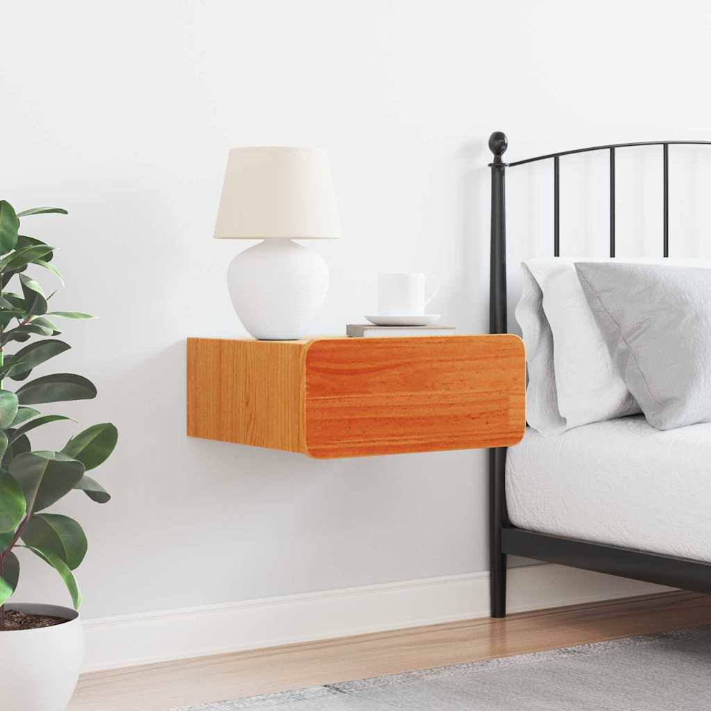 vidaXL Κομοδίνο Κερωτό καφέ 39 x 34 x 16,5 εκ. Μασίφ ξύλο πεύκου