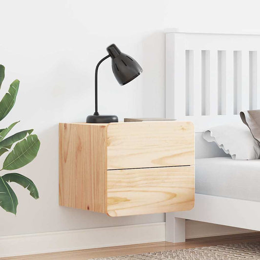 vidaXL Κομοδίνο 2 pcs Φυσικό 39 x 34 x 33 εκ. Μασίφ ξύλο πεύκου