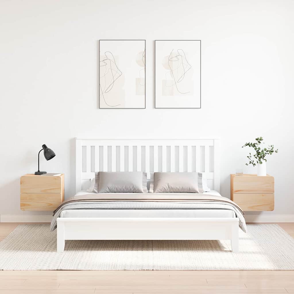 vidaXL Κομοδίνο 2 pcs Φυσικό 39 x 34 x 33 εκ. Μασίφ ξύλο πεύκου