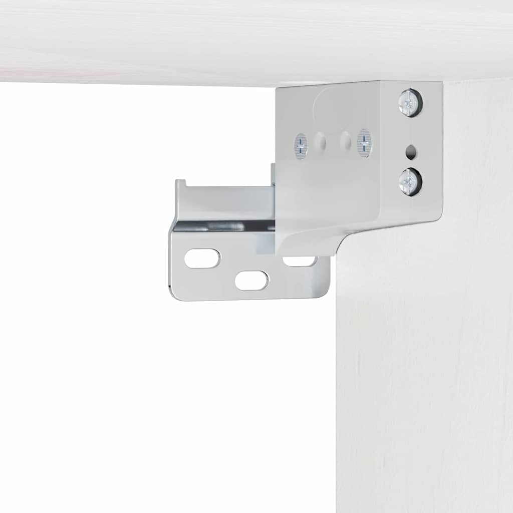 vidaXL Κομοδίνο με συρτάρι Λευκό 39 x 34 x 33 εκ. Μασίφ ξύλο πεύκου