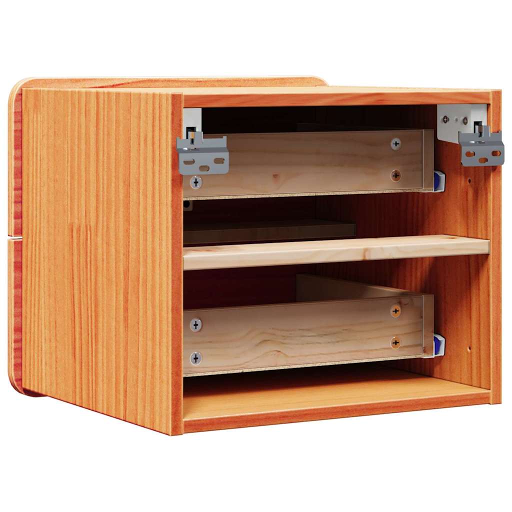 vidaXL Κομοδίνο Κερωτό καφέ 39 x 34 x 33 εκ. Μασίφ ξύλο πεύκου