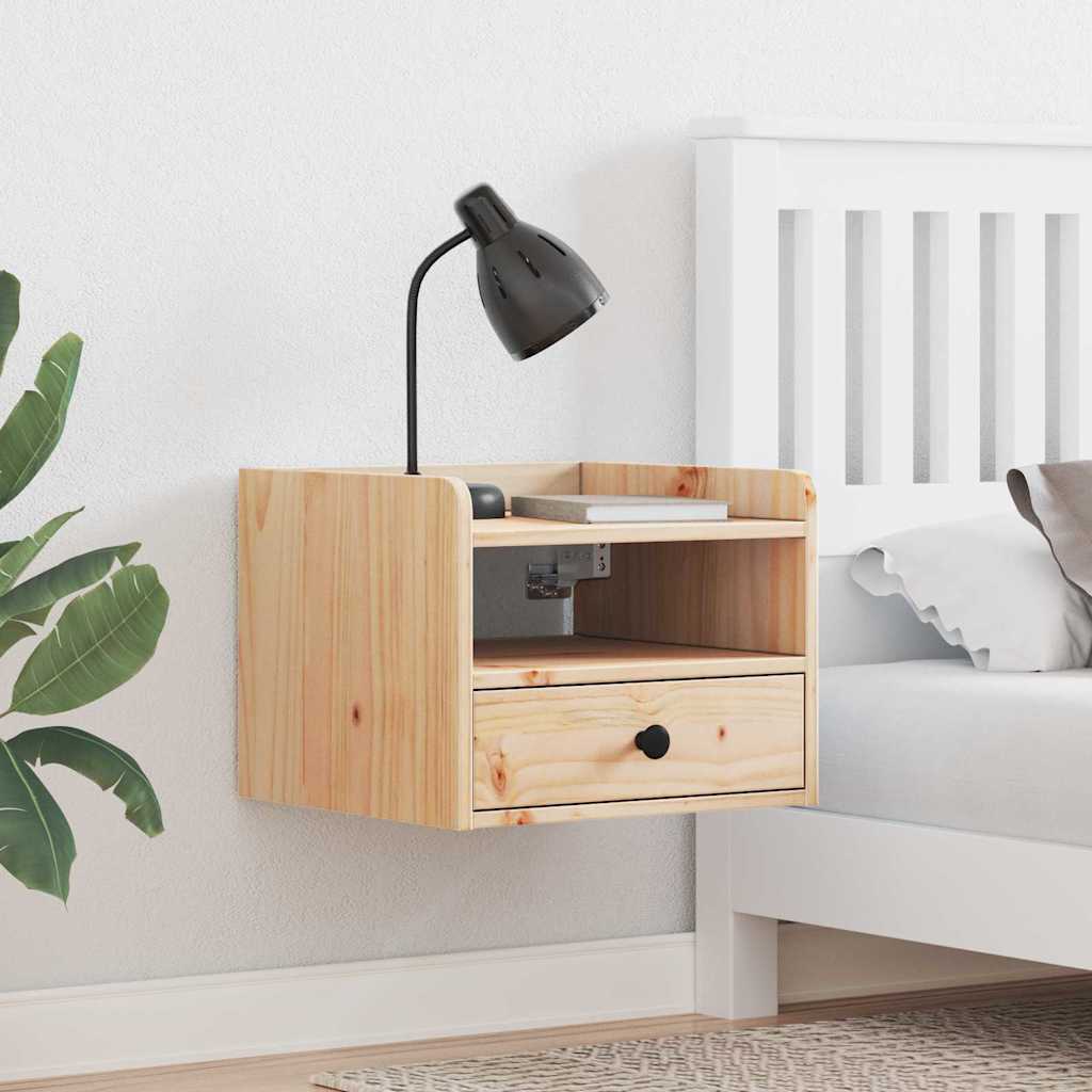 vidaXL Κομοδίνο με συρτάρι Καφέ 38 x 36 x 29,5 εκ Μασίφ ξύλο πεύκου