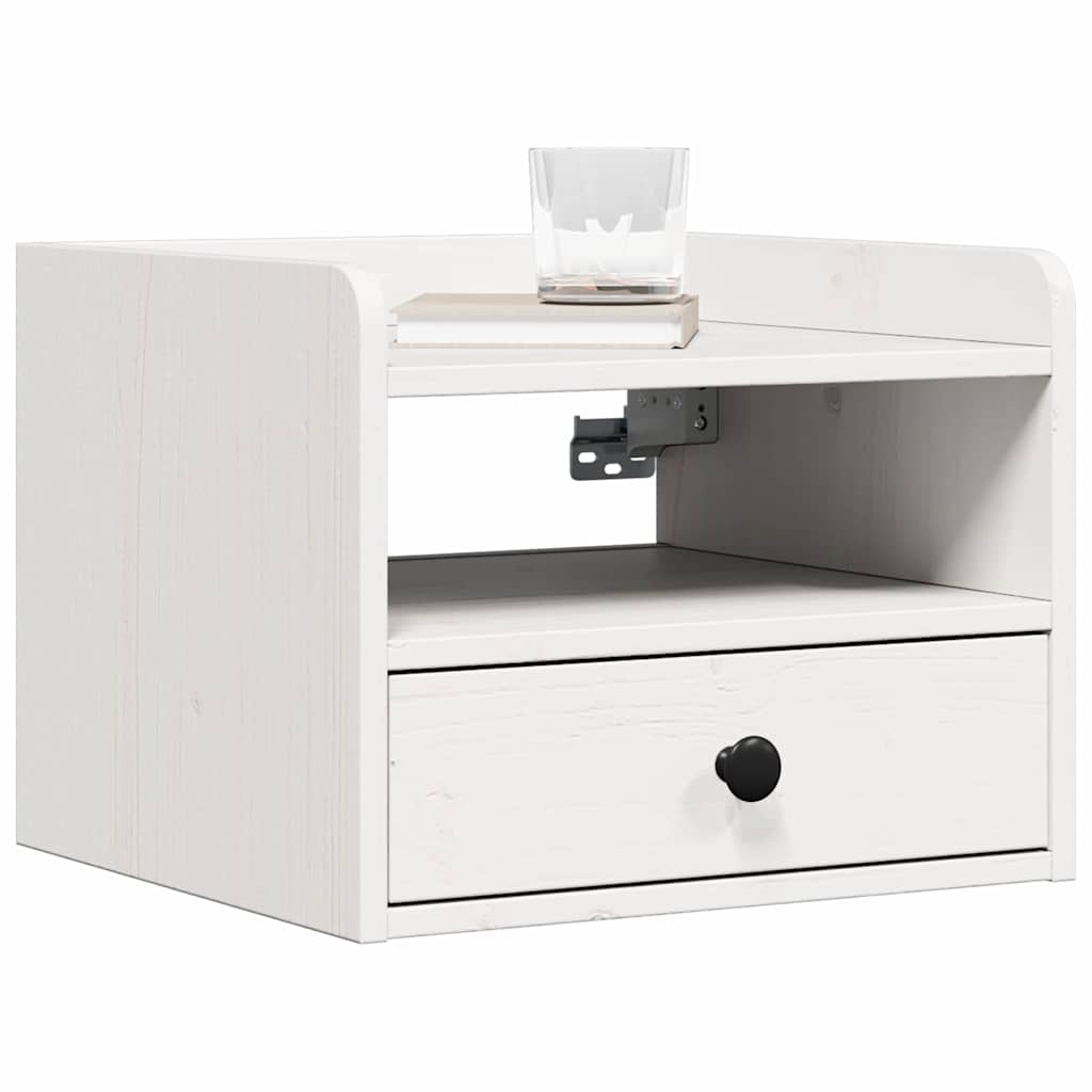 vidaXL Κομοδίνο 2 pcs Λευκό 38 x 36 x 29,5 εκ Μασίφ ξύλο πεύκου