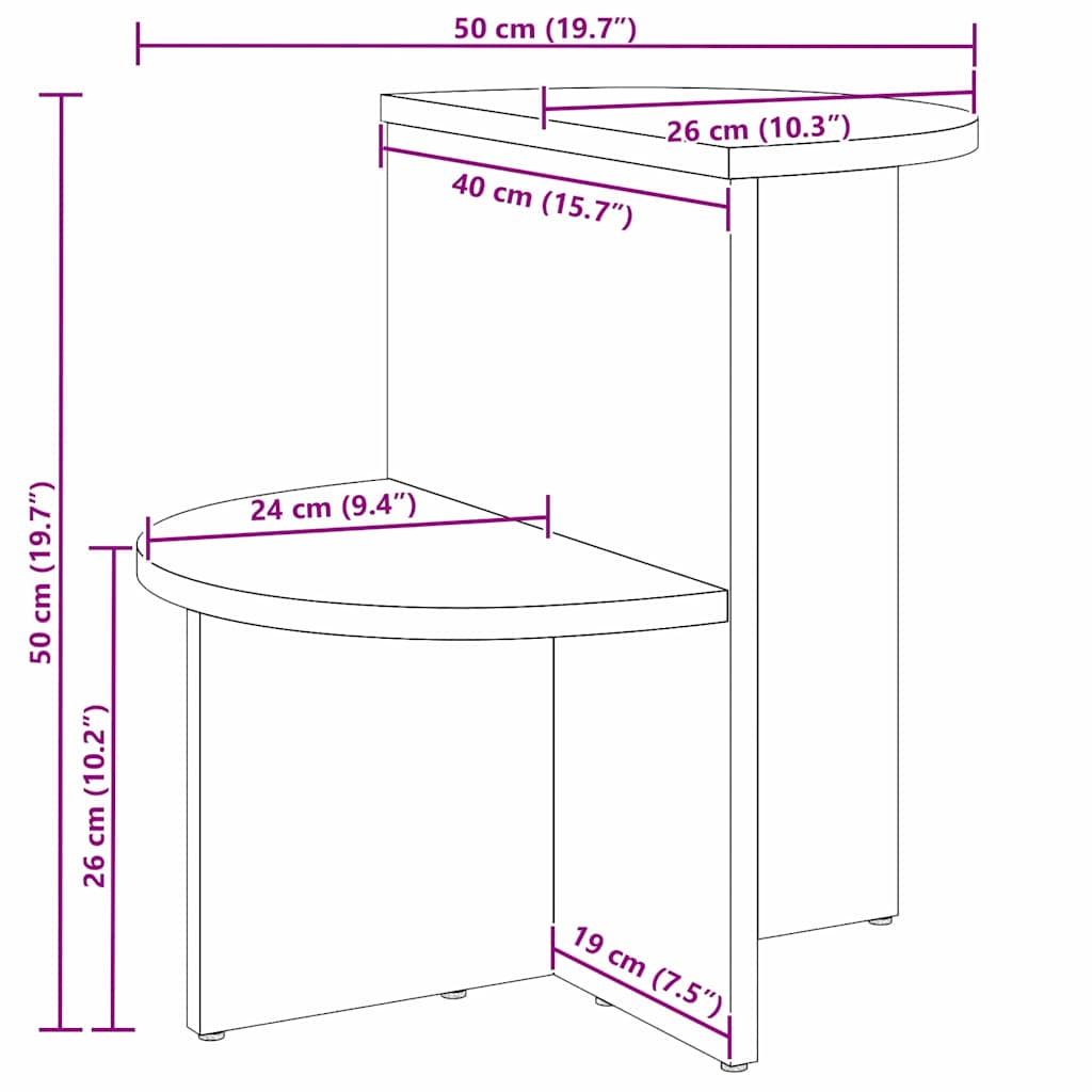 vidaXL Τραπεζάκι Πλευράς Φυσικό 50 x 40 x 50 εκ Μασίφ ξύλο πεύκου