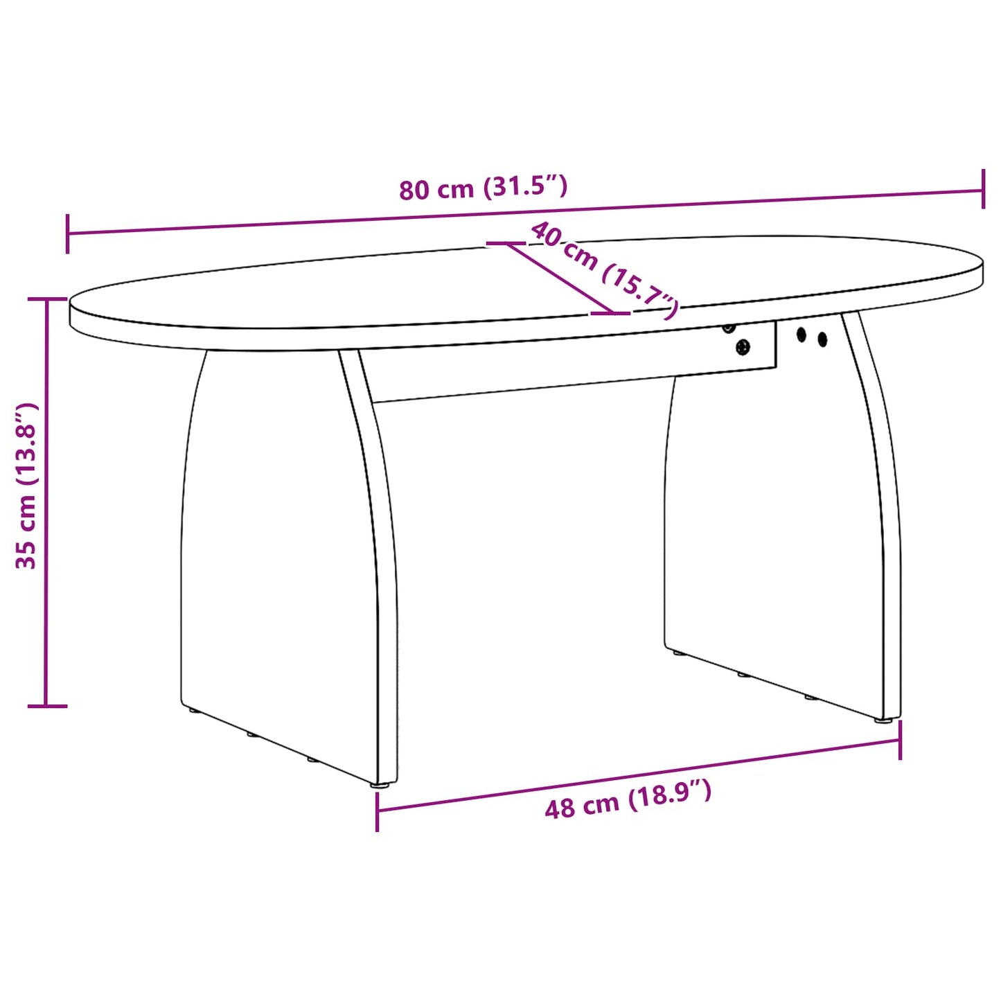 vidaXL Τραπεζάκι σαλονιού Καφέ 80 x 40 x 35 cm Στερεά ξυλεία πεύκου