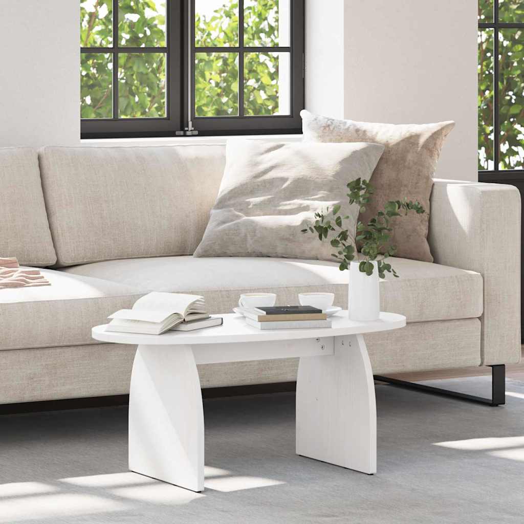 vidaXL Τραπεζάκι σαλονιού Λευκό 80 x 40 x 35 cm Στερεά ξυλεία πεύκου