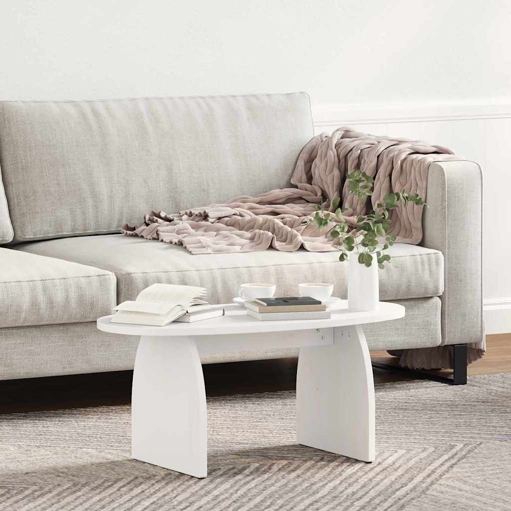 vidaXL Τραπεζάκι σαλονιού Λευκό 80 x 40 x 35 cm Στερεά ξυλεία πεύκου