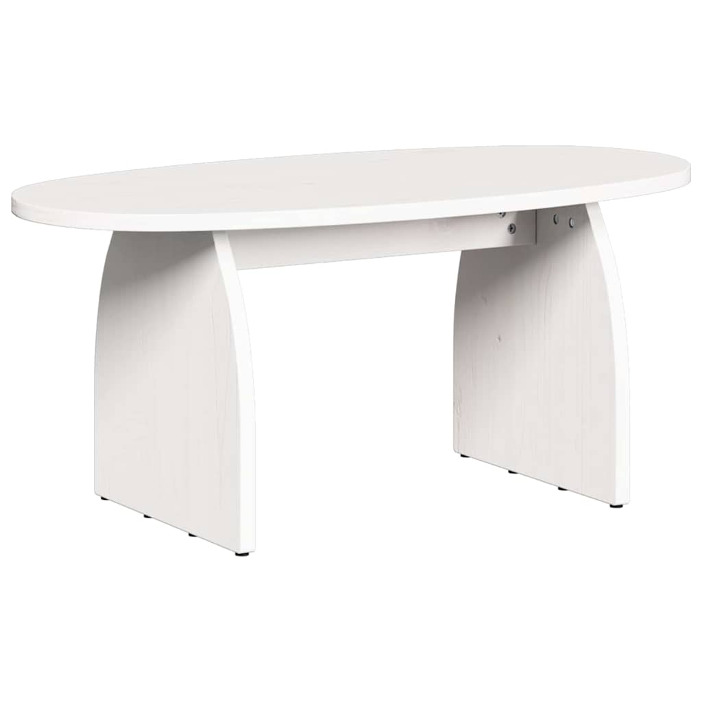 vidaXL Τραπεζάκι σαλονιού Λευκό 80 x 40 x 35 cm Στερεά ξυλεία πεύκου