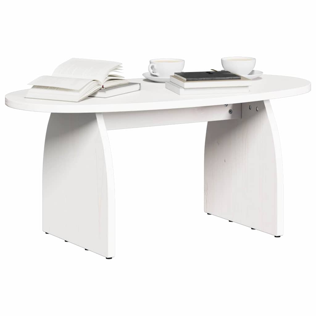 vidaXL Τραπεζάκι σαλονιού Λευκό 80 x 40 x 35 cm Στερεά ξυλεία πεύκου