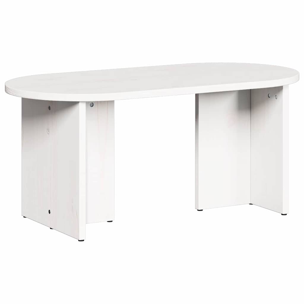 vidaXL Τραπεζάκι σαλονιού Λευκό 80 x 39,5 x 35 εκ. Μασίφ ξύλο πεύκου