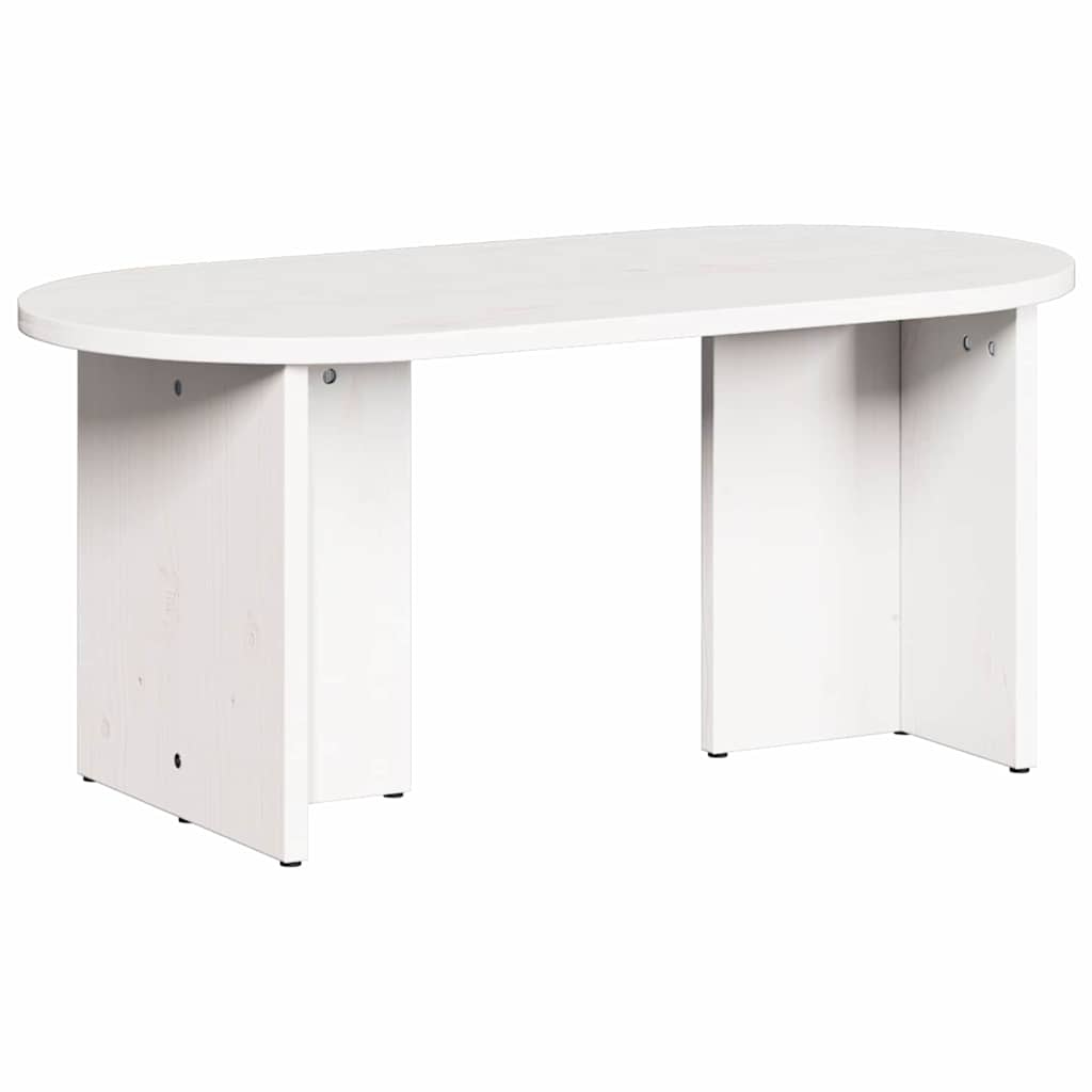 vidaXL Τραπεζάκι σαλονιού Λευκό 80 x 39,5 x 35 εκ. Μασίφ ξύλο πεύκου
