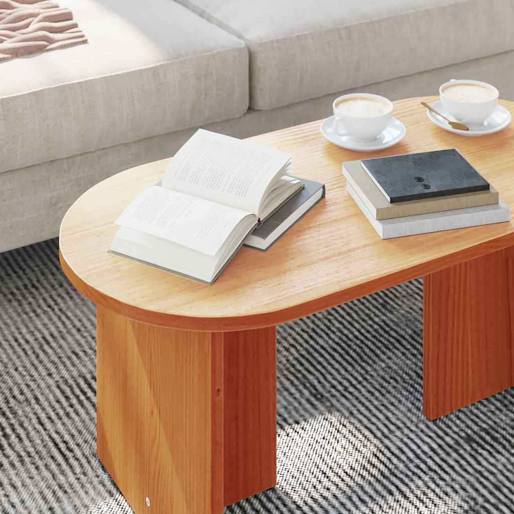 vidaXL Τραπεζάκι σαλονιού Κερωτό καφέ 80 x 39,5 x 35 εκ.