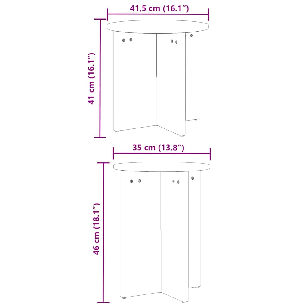 vidaXL Τραπεζάκι σαλονιού 2 pcs Φυσικό