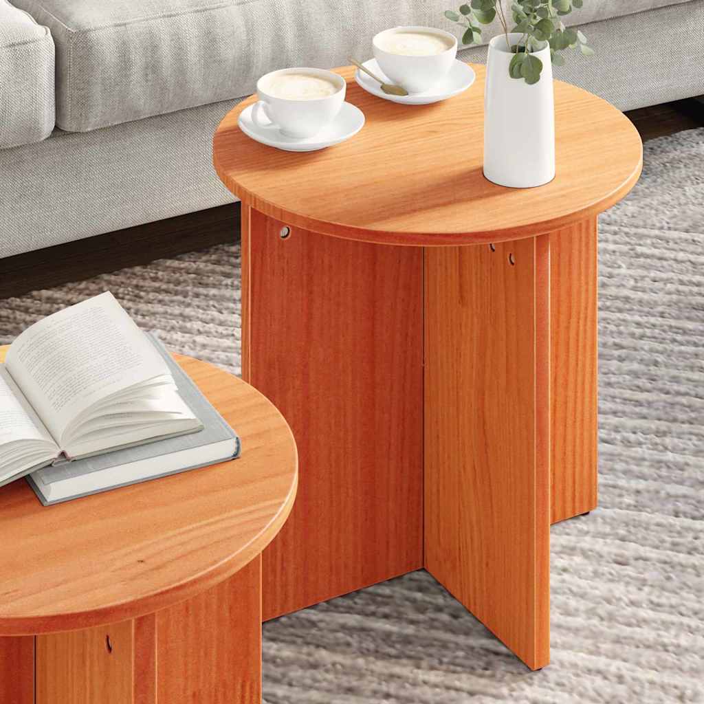 vidaXL Τραπεζάκι σαλονιού 2 τμχ. Κερωτό καφέ 41.5 x 41.5 x 46 εκ