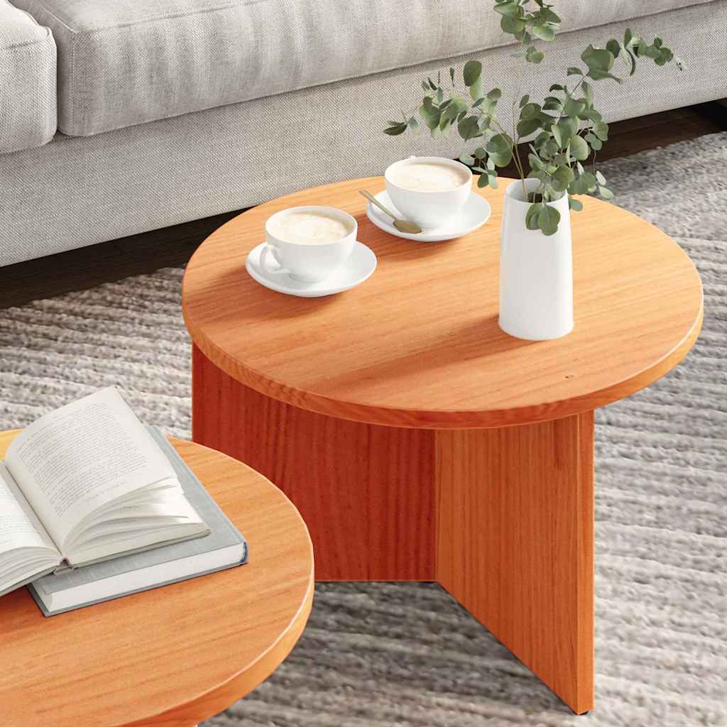 vidaXL Τραπεζάκι σαλονιού 2 τμχ. Κερωτό καφέ 49 x 49 x 28 εκ.
