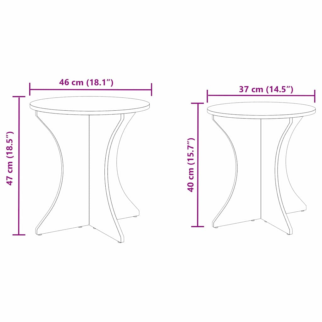 vidaXL Τραπεζάκι σαλονιού 2 pcs Λευκό Μασίφ ξύλο πεύκου