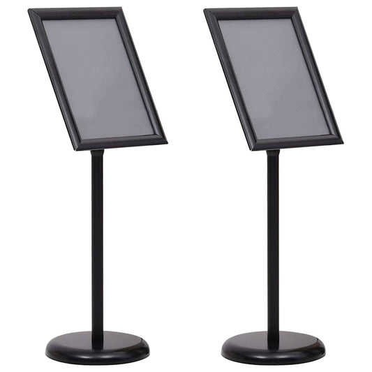 vidaXL Βάσεις Αφισών 2 pcs Μαύρο 45 x 32,7 x 108 εκ. Αλουμίνιο