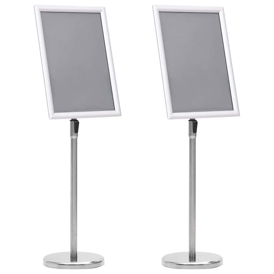 vidaXL Βάσεις Αφισών 2 pcs Ασημί 45 x 32,7 x 108 εκ. Αλουμίνιο