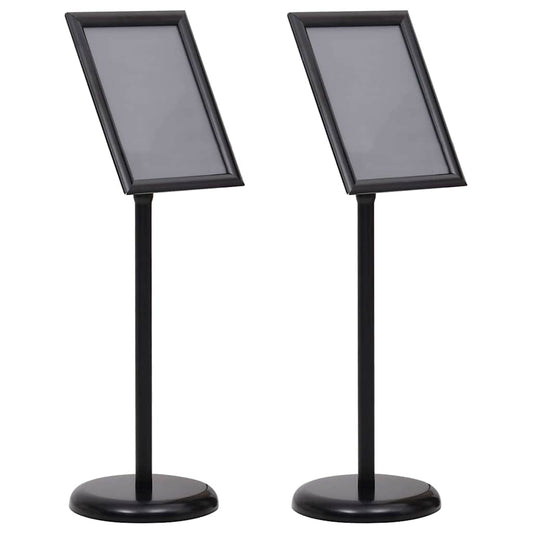 vidaXL Βάσεις Αφισών 2 pcs Μαύρο 32,7 x 24 x 108 εκ. Αλουμίνιο