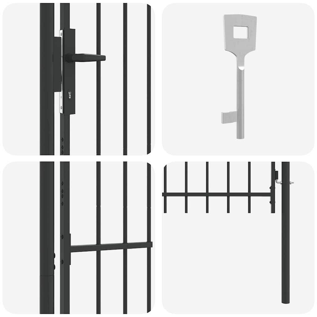 vidaXL Πύλη Φράχτη Γκρι 103 x 200 cm Χάλυβας με επίστρωση πούδρας
